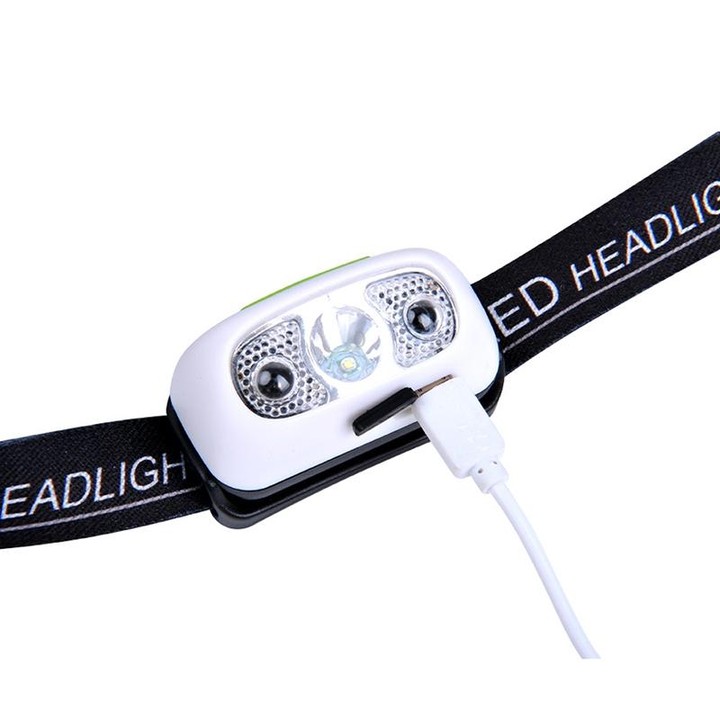 Smart Sensor Outdoor USB Headlight LED Portable Strong Light Night Running Headlight, Colour: White 3W 100LM