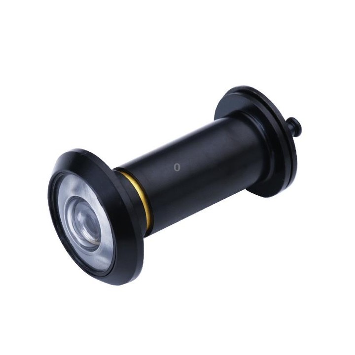 2 PCS Security Door Cat Eye HD Glass Lens 200 Degrees Wide-Angle Anti-Tiny Hotel Door Eye, Specification: 16mm Black
