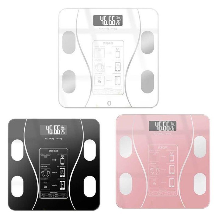 Smart Bluetooth Weight Scale Home Body Fat Measurement Health Scale Battery Model(Curve Pink)