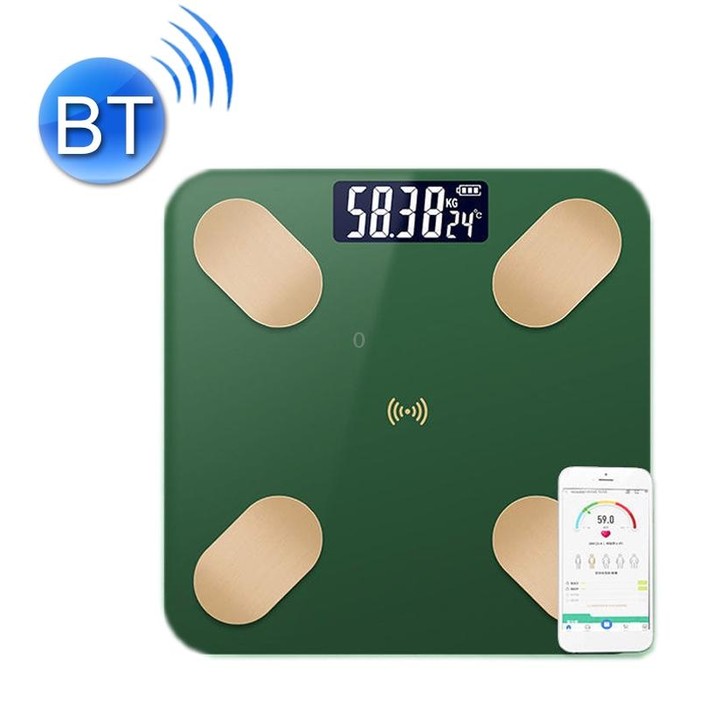 Smart Bluetooth Weight Scale Home Body Fat Measurement Health Scale Battery Model(Emerald Gold True Class)