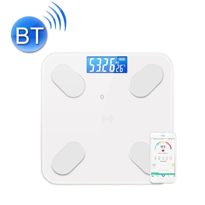 Smart Bluetooth Weight Scale Home Body Fat Measurement Health Scale Solar + Charge Model(White True Class)