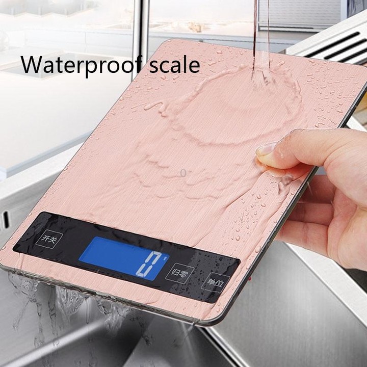 A10-1 Portable USB Kitchen Scale Household Food Baking Tea Quasi-Gram Weight Bench Scale, Specification: 5kg / 1g(Rose Gold)