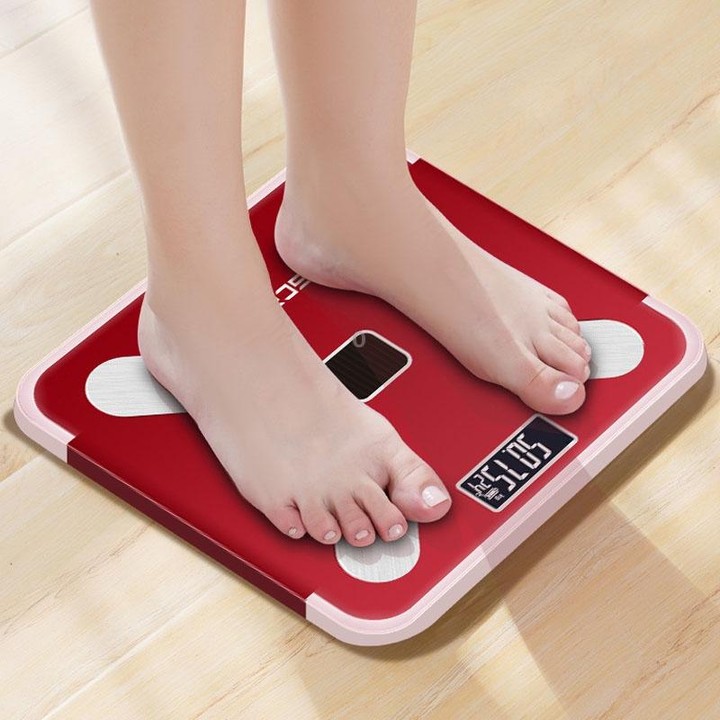 ISCRLE7 Smart Weight Scale Bluetooth Body Fat Measuring Instrument Light Energy Charging(Bright Black)