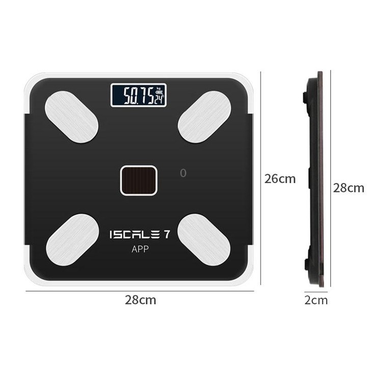 ISCRLE7 Smart Weight Scale Bluetooth Body Fat Measuring Instrument Light Energy Charging(Red)