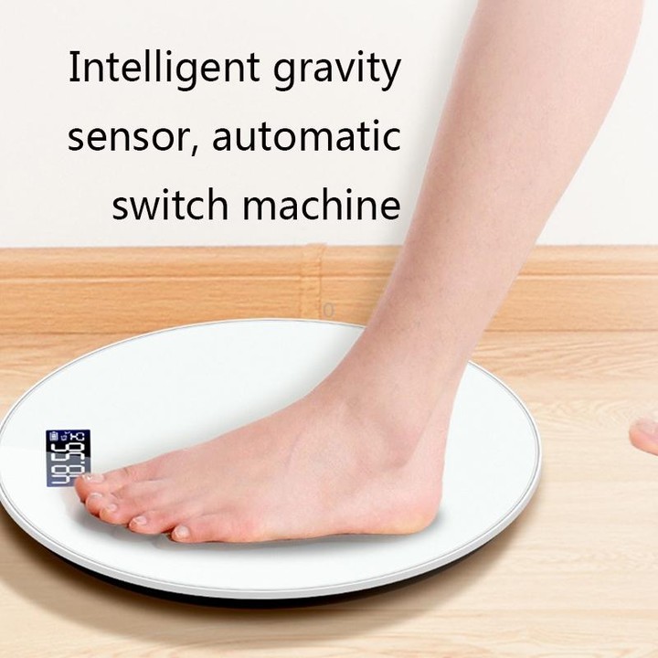 LCD Display Electronic Scale Household Weighing Health Scale Charging Model(Black)