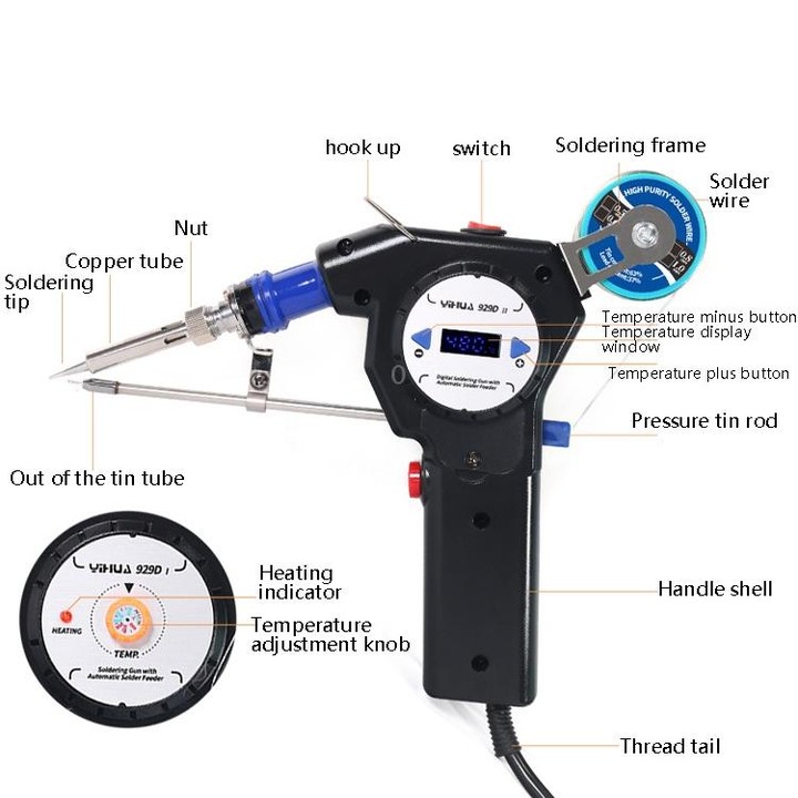 YIHUA Hand-Held Inner Heat Electric Soldering Iron Portable Automatic Delivery Of Tin Constant Temperature Soldering Iron,CN Plu