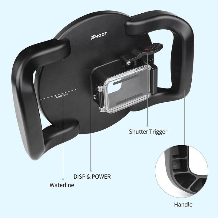 SHOOT XTGP559 Dome Port Underwater Diving Camera Lens Transparent Cover Housing Case For GoPro HERO10 Black / HERO9 Black