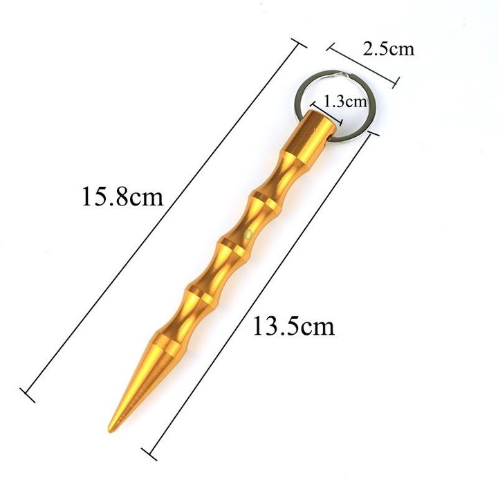 Outdoor Anti-Wolf Supplies Equipment Pen Stick With Key Ring(Silver)