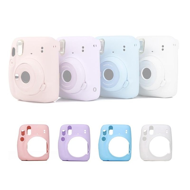 Camera Jelly Color Silicone Protective Cover For Fujifilm Instax mini 11(White)