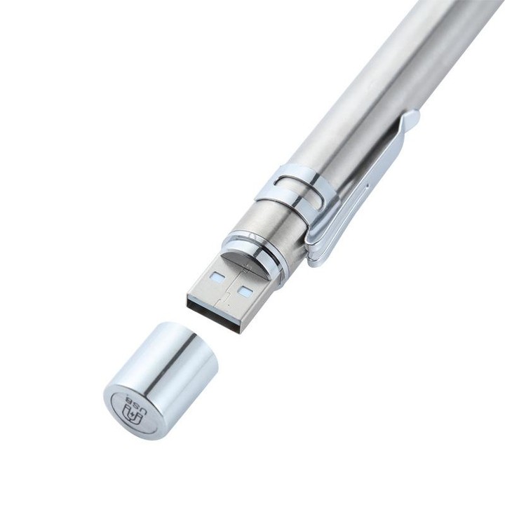 Flashlight Pupil Pen Light Yellow White Dual Light Source Dental Light LED Stainless Steel Morning Inspection Light(Black)