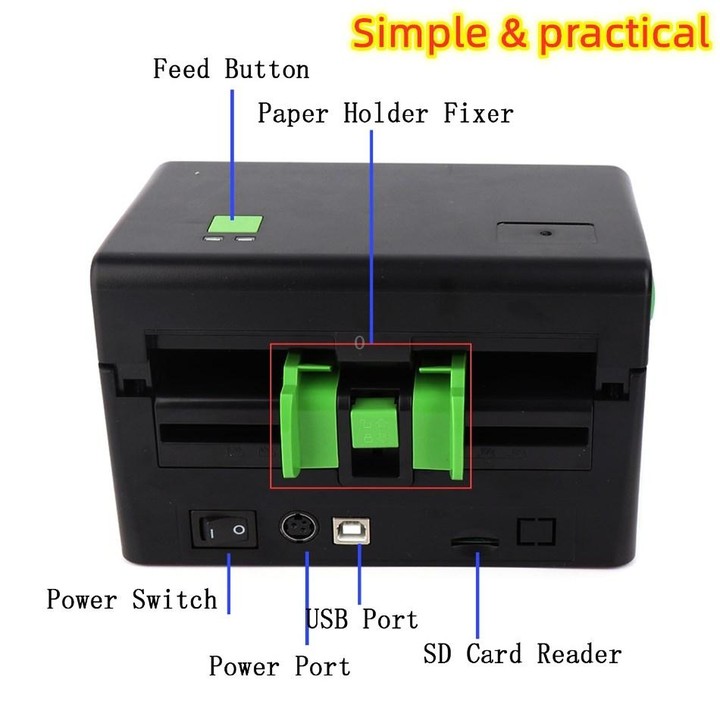 Xprinter XP-108B 4 Inch 108mm Label Printer Thermal Barcode Printer ,Model: USB