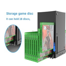 JYS X133 Multi-Function Cooling Base + Game Disc Storage For XBOX Series X Host(Black)