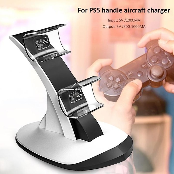 IPLAY HBP-314 Wireless Bluetooth Handle Two-Seater Charger For PS5(White)
