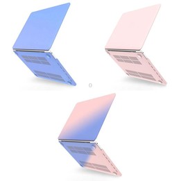Hollow Style Cream Style Laptop Plastic Protective Case For MacBook Pro 15 A1707 & A1990 2016(Rose Pink Matching Tranquil Blue)