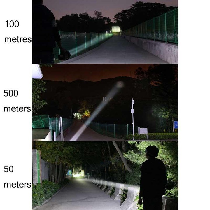 YAGE 5701 10W LED Strong Light Long-Range Searchlight Outdoor Lighting Rechargeable Flashlight, CN Plug(Ink Green)