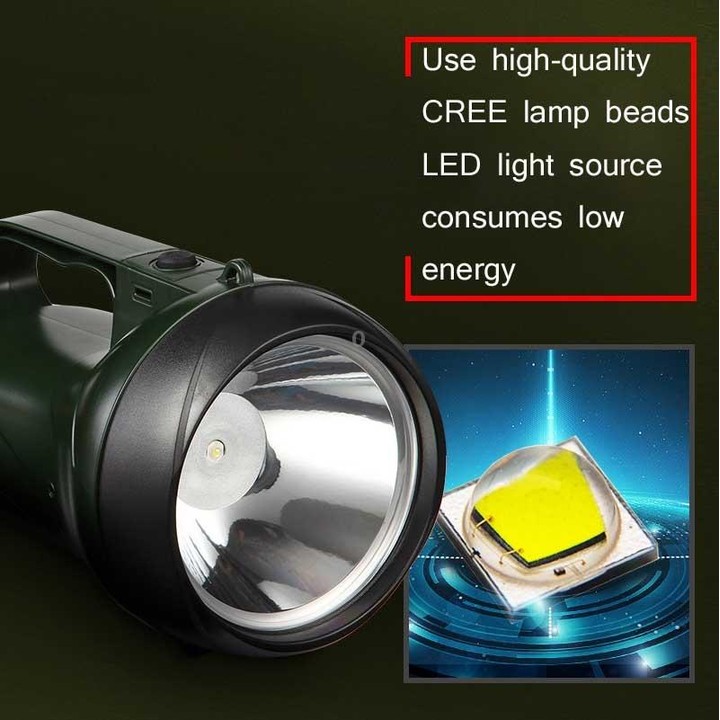 YAGE YG-5710 5W LED Waterproof Glare Flashlight Outdoor Rechargeable Lighting Portable Lamp, CN Plug(ArmyGreen)