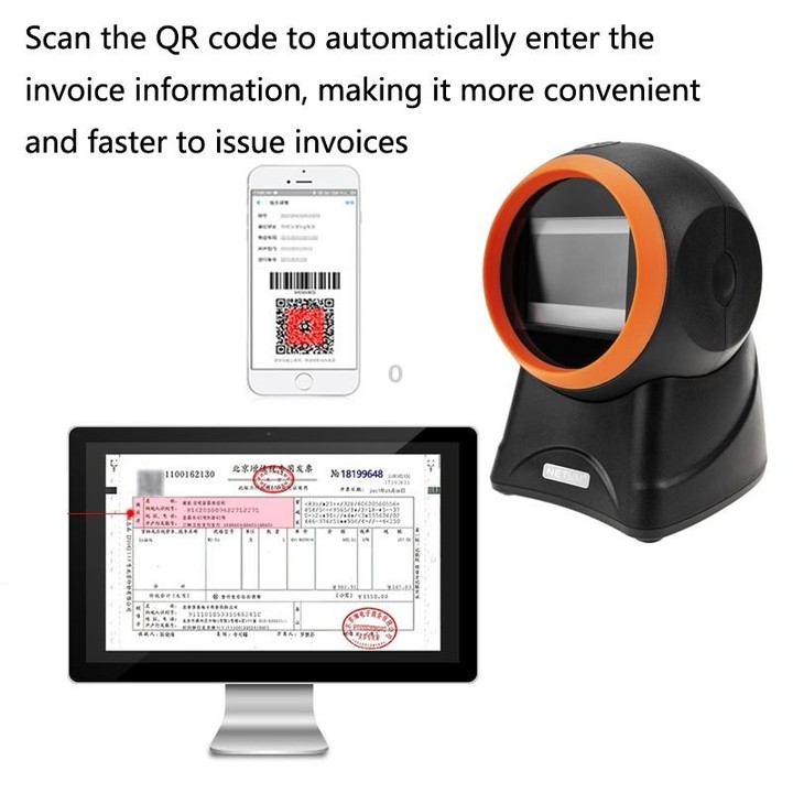 NETUM 2050 Supermarket Cashier Barcode QR Code Scanner Desktop Vertical Scanner, Specification： Enhanced Version