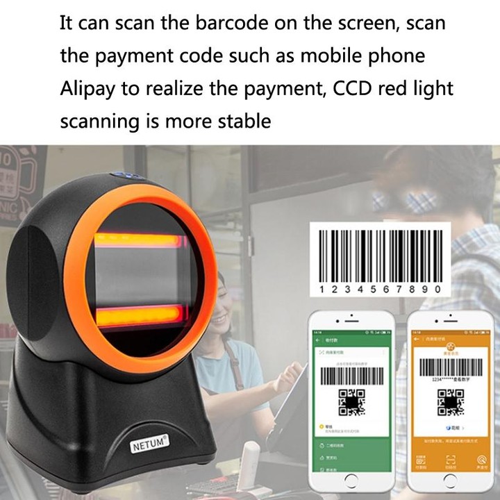 NETUM 2050 Supermarket Cashier Barcode QR Code Scanner Desktop Vertical Scanner, Specification： Enhanced Version
