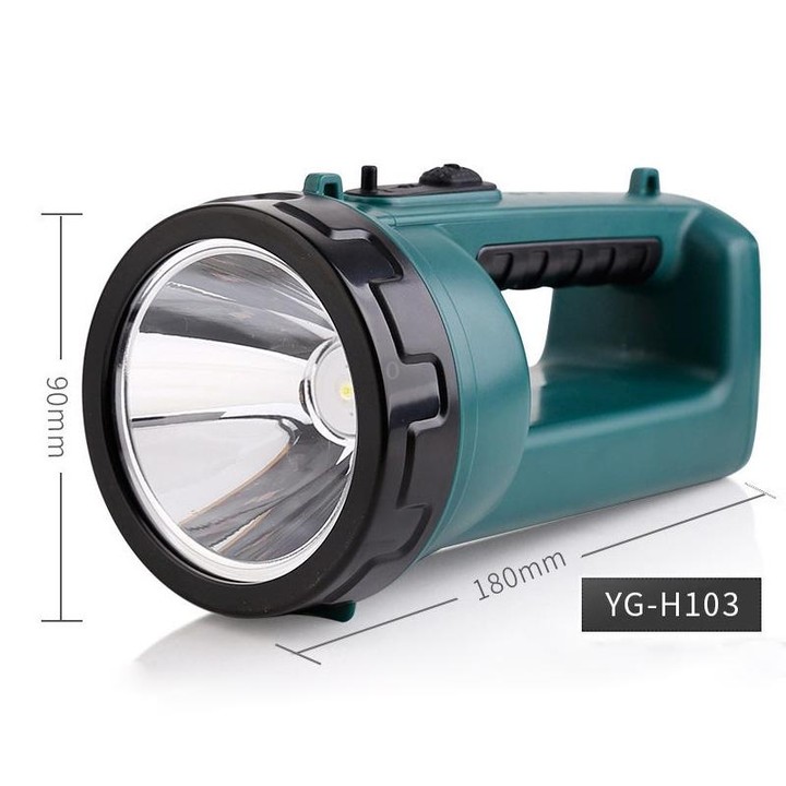 YAGE H103 Strong Light Long Shot LED Searchlight Outdoor Rechargeable High Power Emergency Flashlight(Black Green)