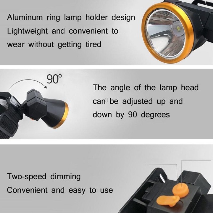 Yage LED Strong Light Rechargeable Headlight Outdoor Night Fishing Head-Mounted Miner Lamp, CN Plug(U108)