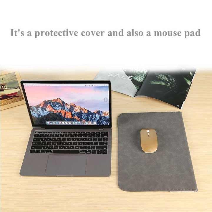 Horizontal Sheep Leather Laptop Bag For Macbook 11 Inch A1465/A1370(Liner Bag Khaki)