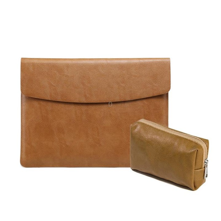 Horizontal Litchi Texture Laptop Bag Liner Bag For MacBook 11 Inch A1370 / 1465(Liner Bag+Power Bag Yellow)