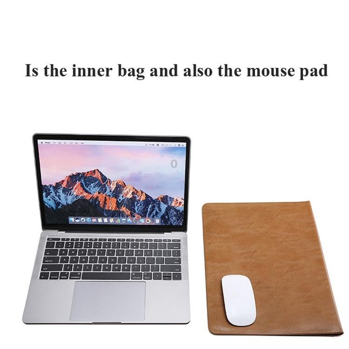 Horizontal Litchi Texture Laptop Bag Liner Bag For MacBook 11 Inch A1370 / 1465(Liner Bag+Power Bag Golden)