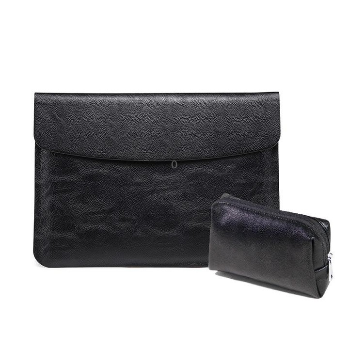 Horizontal Litchi Texture Laptop Bag Liner Bag For MacBook 13.3 Inch A1502 / 1425/1466/1369(Liner Bag+Power Bag Black)