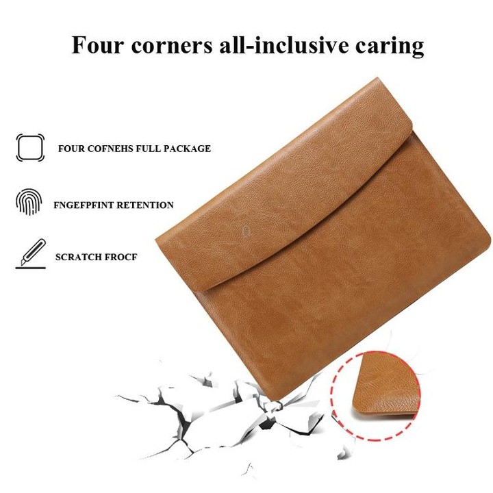 Horizontal Litchi Texture Laptop Bag Liner Bag For MacBook 15 Inch A1707 / 1990(Liner Bag Pink)