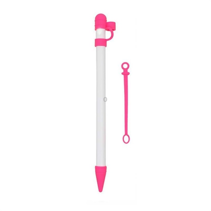2 PCS 3 In 1 Anti-lost Pen Cap + Anti-lost Conversion Cable + Pen Tip Protective Case Set For Apple Pencil(Rose Red)