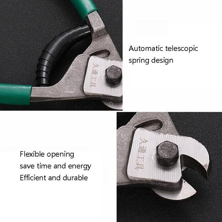 JTO Wire Rope Scissors Mini Discharging Clamps Plastic Handle Steel Wire Cutter, Model: 8inch
