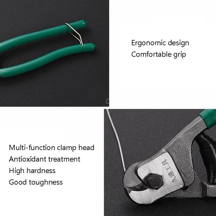 JTO Wire Rope Scissors Mini Discharging Clamps Plastic Handle Steel Wire Cutter, Model: 8inch
