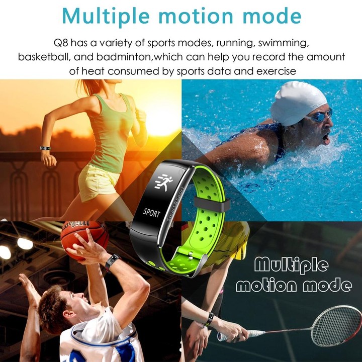 Smart Watch Heart Rate Monitor IP68 Waterproof Fitness Tracker Blood Pressure GPS Bluetooth for Android IOS women men(Green)