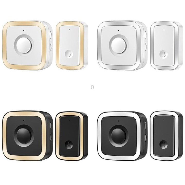 CACAZI A58 1 For 1 Smart Wireless Doorbell without Battery, Plug:EU Plug(Black Gold)