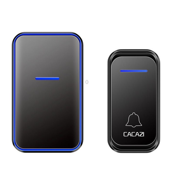 CACAZI Home Smart Digital Wireless Doorbell Remote Electronic Doorbell Elderly Pager, Style: UK Plug(Black)