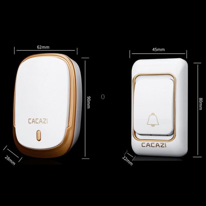 CACAZI Smart Waterproof Music Wireless Doorbell Multifunctional Pager, Style: US Plug(Silver)