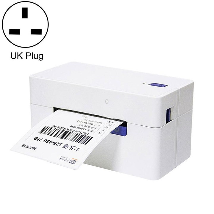 QIRUI 104mm Express Order Printer Thermal Self-adhesive Label Printer, Style:QR-488(UK Plug)