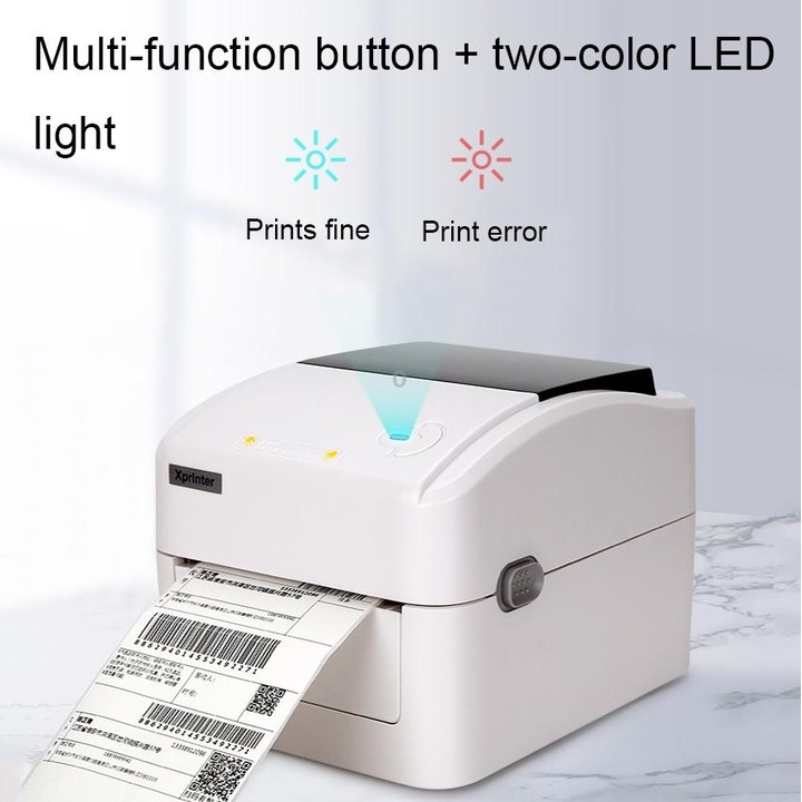 Xprinter XP-420B 108mm Express Order Printer Thermal Label Printer, Style:USB+LAN Port(AU Plug)