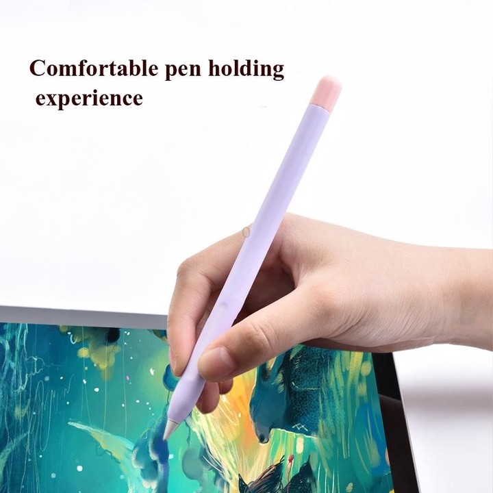 5sets 3 in 1 Stylus Silicone Protective Cover + Two-Color Pen Cap Set For Apple Pencil 2(Girl Pink)