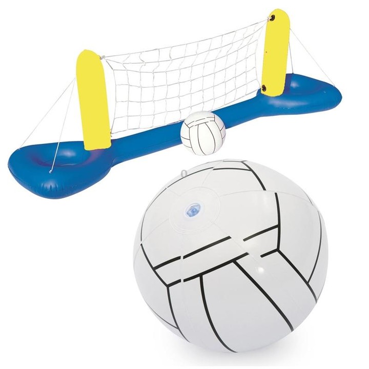 Beach Toys Adult Children Parent-Child Swimming Pool Playing Inflatable Beach Ball Toys, Style: 52133 Volleyball Net + Ball