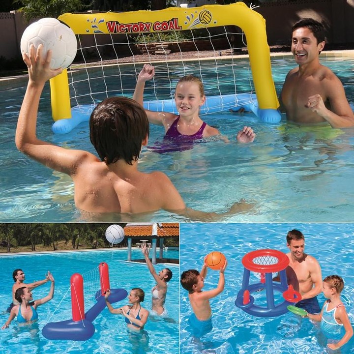 Beach Toys Adult Children Parent-Child Swimming Pool Playing Inflatable Beach Ball Toys, Style: 52123 Handball Door + Ball