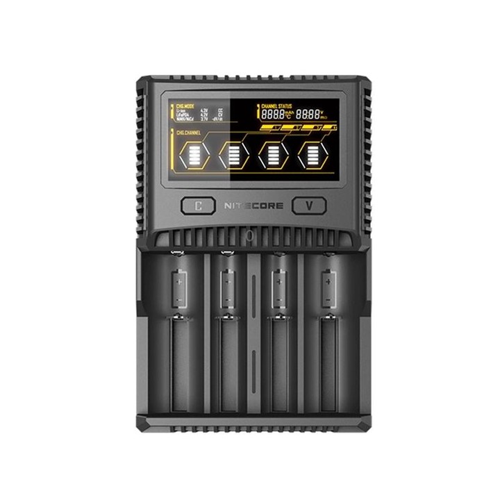 NITECORE 4-Slot Smart LCD Fast Charger, Model: SC4(EU Plug)