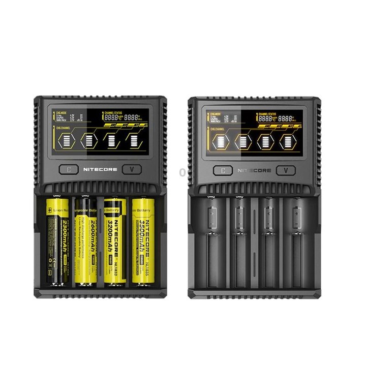 NITECORE 4-Slot Smart LCD Fast Charger, Model: SC4(UK Plug)