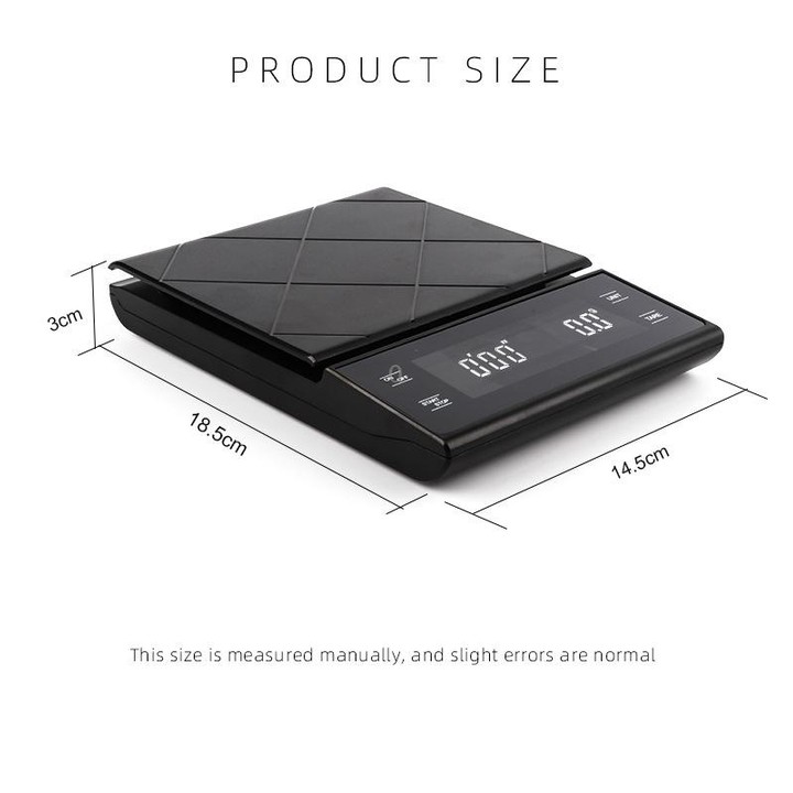 Household Kitchen Scale Hand-Made Coffee Electronic Scale With Timer(Black)