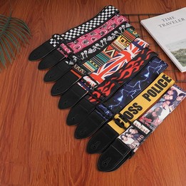 3 PCS Printed Ukulele Guitar Strap, Length: 85-135cm(Yellow and Letter)