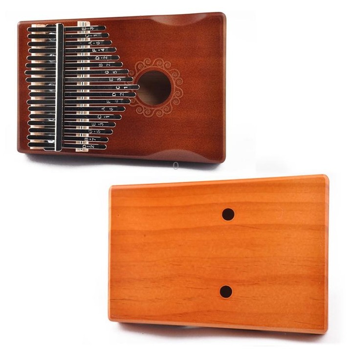17-Tone Thumb Piano Kalimba Beginners Introduction Finger Piano, Colour: Brown