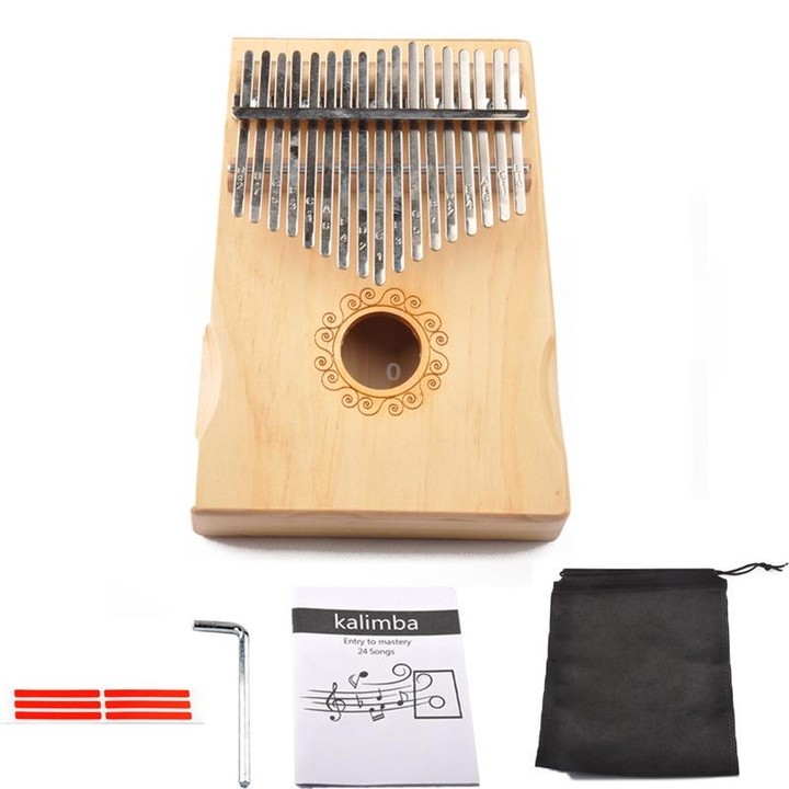 17-Tone Thumb Piano Kalimba Beginners Introduction Finger Piano, Colour: Wooden Kit