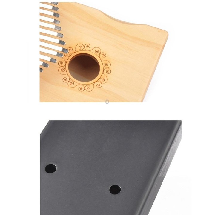 17-Tone Thumb Piano Kalimba Beginners Introduction Finger Piano, Colour: Black Kit