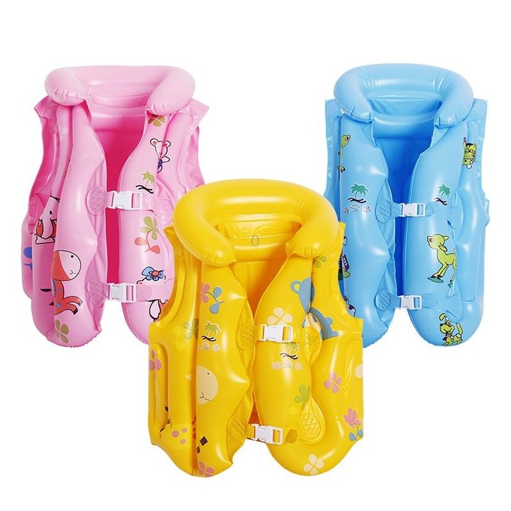 2 PCS PVC Children Inflatable Swimwear Children Life Jacket, Colour: L (Yellow)