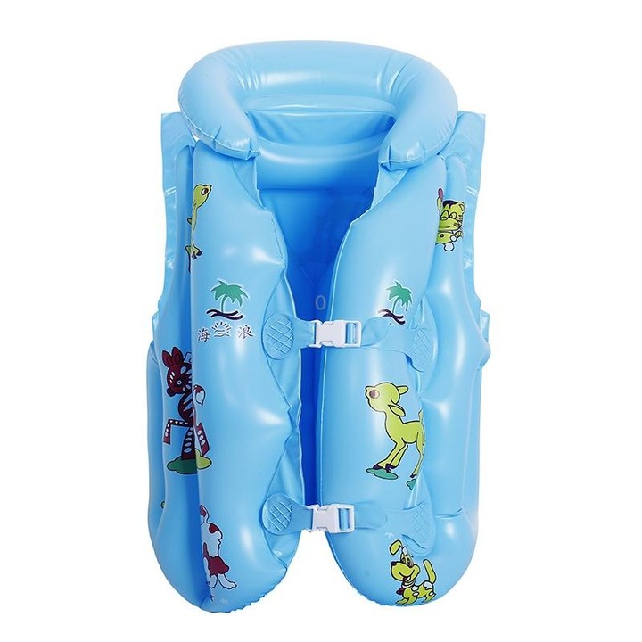 2 PCS PVC Children Inflatable Swimwear Children Life Jacket, Colour: L (Blue)